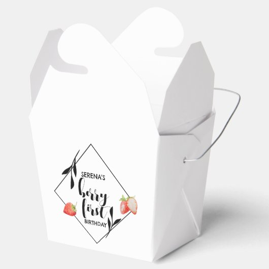 Berry First | 1e verjaardag | Aardbei | Modern Bedankdoosjes (Geopend)