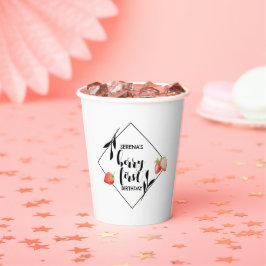 Berry First | 1e verjaardag | Aardbei | Modern Papieren Bekers