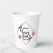 Berry First | 1e verjaardag | Aardbei | Modern Papieren Bekers (Voorkant)