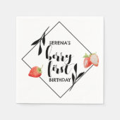 Berry First | 1e verjaardag | Aardbei | Modern Servet (Voorkant)