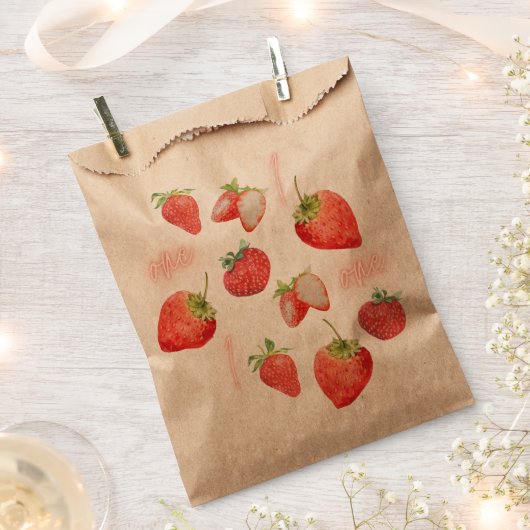 Berry First | 1e verjaardag | Aardbei | Patroon Bedankzakje (Geknipt)