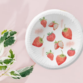 Berry First | 1e verjaardag | Aardbei | Patroon Papieren Kommen