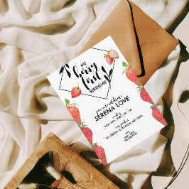 Berry First | 1e verjaardag | Aardbei | Wit Kaart