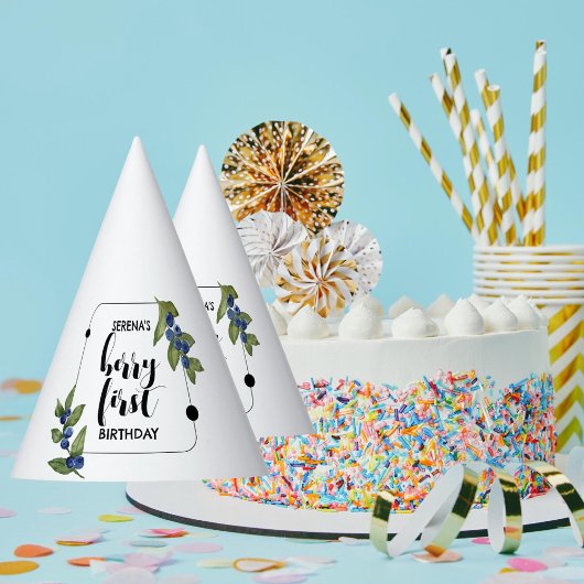 Berry First | 1e verjaardag | Blueberry Modern Feesthoedjes
