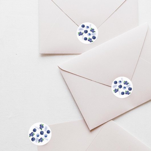 Berry First | 1e verjaardag | bosbes | Patroon Ronde Sticker