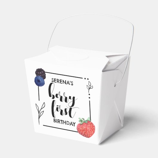 Berry First | 1e verjaardag | Gemengde bessen | Mi Bedankdoosjes (Voorkant Zijde)