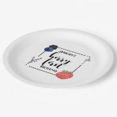 Berry First | 1e verjaardag | Gemengde bessen | Mi Papieren Bordje (Gekanteld)