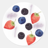 Berry First | 1e verjaardag | Gemengde bessen | Pa Ronde Sticker (Voorkant)