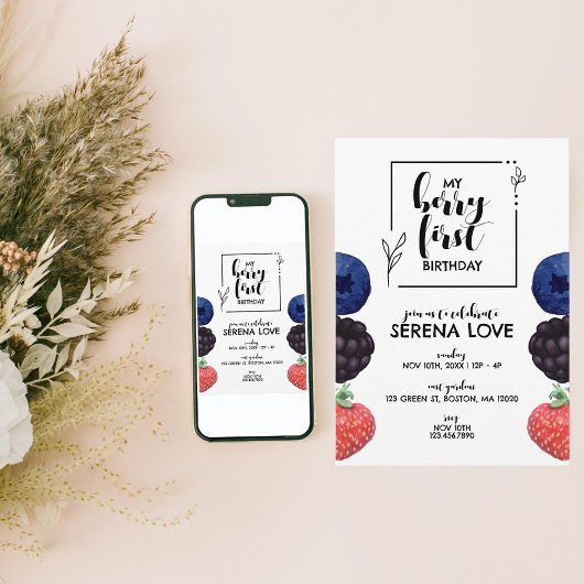 Berry First | 1e verjaardag | Gemengde bessen | Wi Kaart