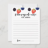 Berry First | 1e verjaardag | Opmerkingen bij de t Notitiekaartje (Voorkant)