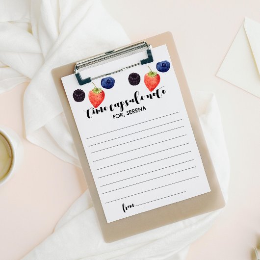 Berry First | 1e verjaardag | Opmerkingen bij de t Notitiekaartje