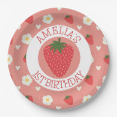 Berry First 1st Birthday Papieren Bordje (Voorkant)