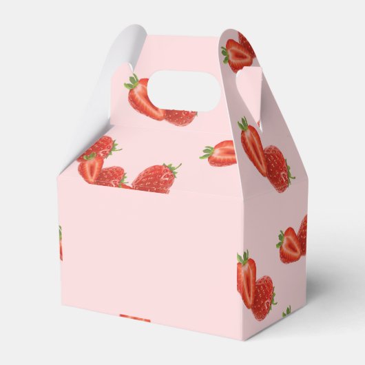 Berry First | Aardbei 1e verjaardag roze Bedankdoosjes (Achterkant)