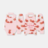 Berry First | Aardbei 1e verjaardag roze Bedankdoosjes (Uitgevouwen)