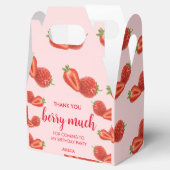 Berry First | Aardbei 1e verjaardag roze Bedankdoosjes (Geopend)