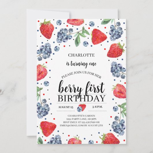 Berry First Aardbei en bosbes Kaart (Voorkant)