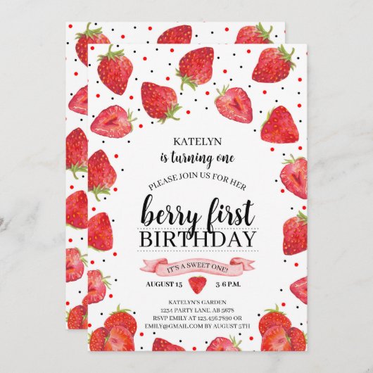 Berry First aardbery Kaart (Voorkant / Achterkant)