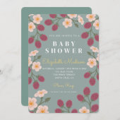 Berry First Baby shower Invitation Kaart (Voorkant / Achterkant)