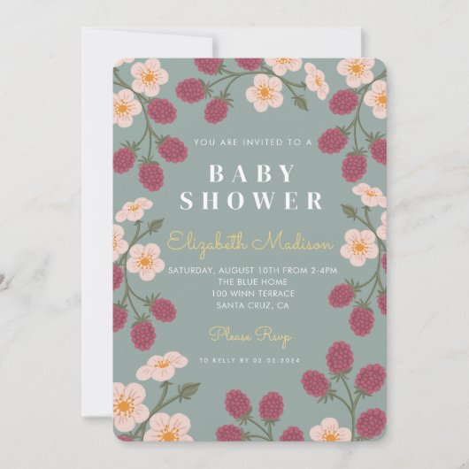 Berry First Baby shower Invitation Kaart (Voorkant)