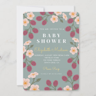 Berry First Baby shower Invitation Kaart