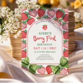 Berry First Birthday 1st Berry Birthday Invitation Kaart