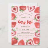 Berry First Birthday 1st Birthday Invitation Kaart (Voorkant)