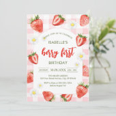 Berry First Birthday 1st Birthday Invitation Kaart (Staand voorkant)