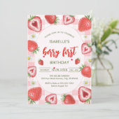 Berry First Birthday 1st Birthday Invitation Kaart (Staand voorkant)
