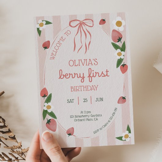  Berry First Birthday 1st Birthday Invitation Kaart