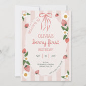  Berry First Birthday 1st Birthday Invitation Kaart (Voorkant)