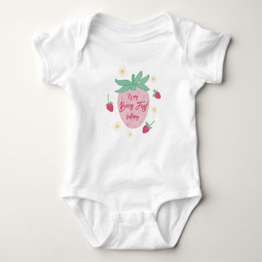 Berry First Birthday Baby Bodysuit (Voorkant)