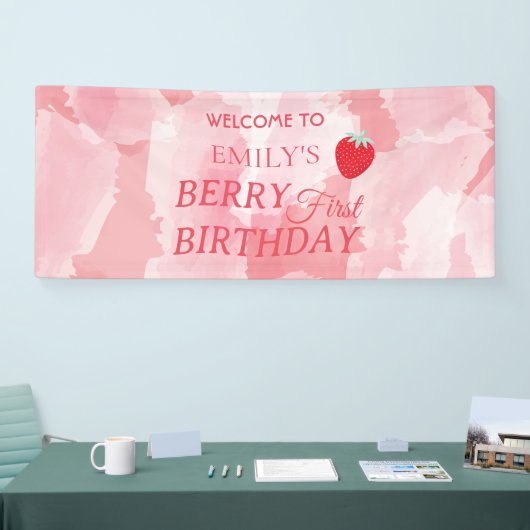 Berry First Birthday Banner (Beurs)