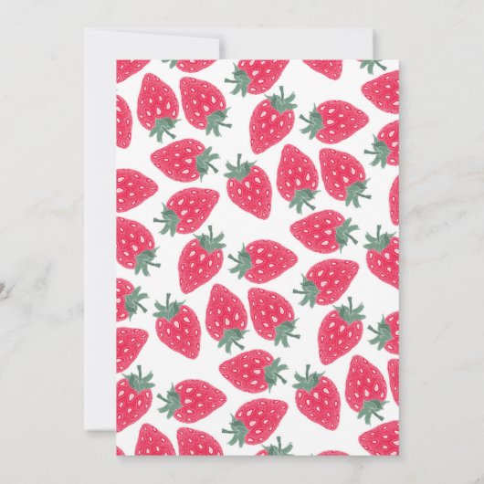 Berry First Birthday Bash - Uitnodiging voor aardb (Achterkant)