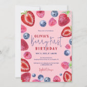 Berry First Birthday Berries Uitnodiging (Voorkant)