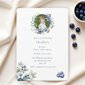 Berry First Birthday blueberry party foto Kaart