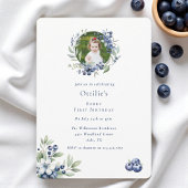 Berry First Birthday blueberry party foto Kaart