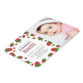 Berry First Birthday Cute Strawberry Foto Magneet (Linkerzijde)