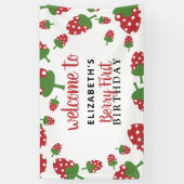 Berry First Birthday Cute Strawberry Girl Red Spandoek (Verticaal)