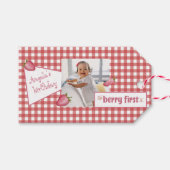 Berry First Birthday Eten en Drinken Label Set Cadeaulabel (Voorkant (Horizontaal))