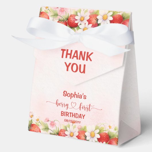 Berry First Birthday Favor Box Bedankdoosjes (Voorkant)