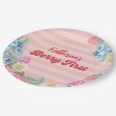 Berry First Birthday Fruit Thema 1e verjaardag Papieren Bordje (Gekanteld)