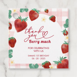Berry First Birthday Girl 1st Birthday Strawberry Bedankjes Labels