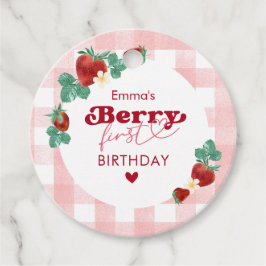 Berry First Birthday Girl 1st Birthday Strawberry Bedankjes Labels