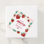 Berry First Birthday Girl 1st Birthday Strawberry Bedankjes Labels (In situ)