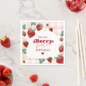 Berry First Birthday Girl 1st Birthday Strawberry Servet (Insitu)