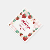 Berry First Birthday Girl 1st Birthday Strawberry Servet (Hoek)