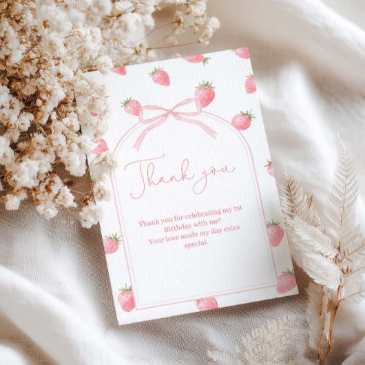 Berry First Birthday Girl Bedankkaart