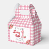 "Berry First Birthday Girl strawberry Decoration Bedankdoosjes (Voorkant Zijde)