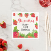 Berry First Birthday Girls Strawberry gepersonalis Servet (Insitu)