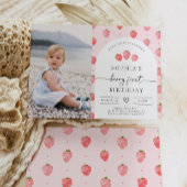 Berry First Birthday Invitation | Aardbei Kaart